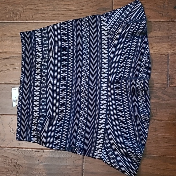 NWT Banana Republic navy blue patterned with flounce hem skirt size 14 - Picture 2 of 7